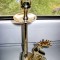 48-Sfesnic din metal- crom cu cerb, inaltime 19 cm, in stare buna.
