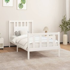 vidaXL Cadru de pat cu tăblie, 90x200 cm, lemn masiv de pin 3188152