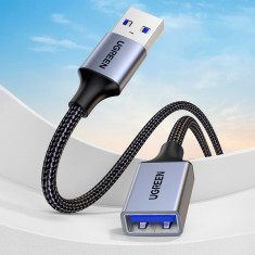 Adaptor Cablu Prelungitor Ugreen USB (mascul) - USB (femă) 3.0 5Gb/s 0.5m Gri (US115) 10494-UGREEN