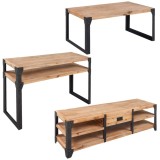 Cumpara ieftin Set mobilier de sufragerie, 3 piese, lemn masiv de acacia