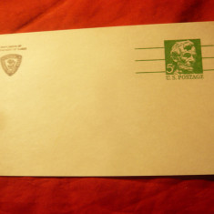 Carte Postala francata cu 5C SUA Lincoln verde , marca fixa 1968