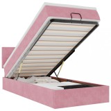 Cumpara ieftin Cadru de pat otoman cu saltea, catifea roz 80x200cm