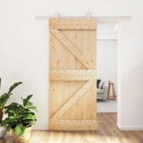 VidaXL Ușă glisantă cu set feronerie, 90x210 cm, lemn masiv de pin