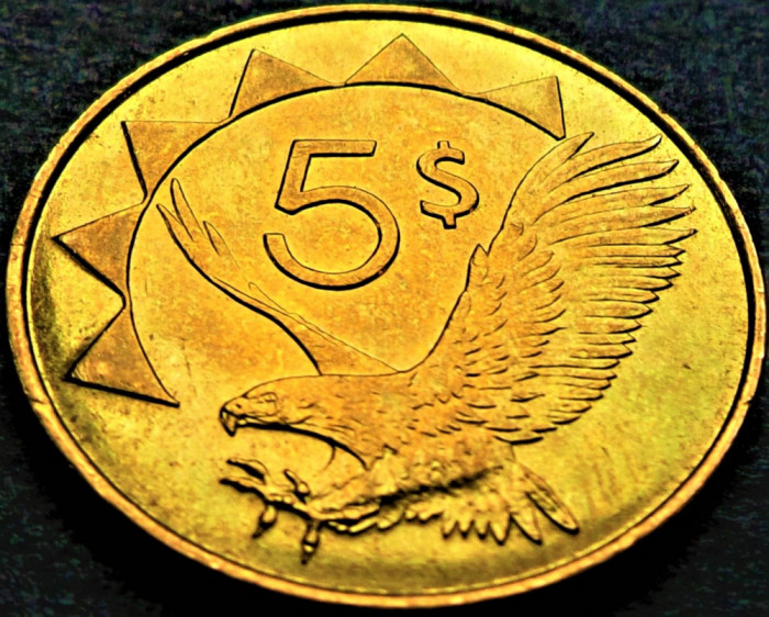 Moneda exotica 5 DOLARI - NAMIBIA, anul 2012 * cod 3262 = A.UNC