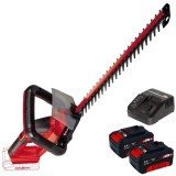 Einhell GC-CH 18/50 Li PXC + Twinpack + 4514095 - Masina de tuns gard viu 55 cm + Set 2 acumulatori si incarcator Li-Ion 18 V 4 Ah