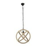 Lustra Ulleu, design rustic, soclu E27, IP20, diametru 40 cm, metal si franghie, Globo