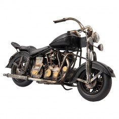 Macheta motocicleta retro metal neagra 35x13x20 cm Elegant DecoLux foto