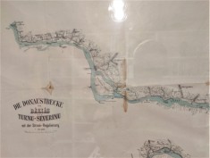 Veche harta cca. 1860 Dunarea - Bazias - Turnu Severin foto
