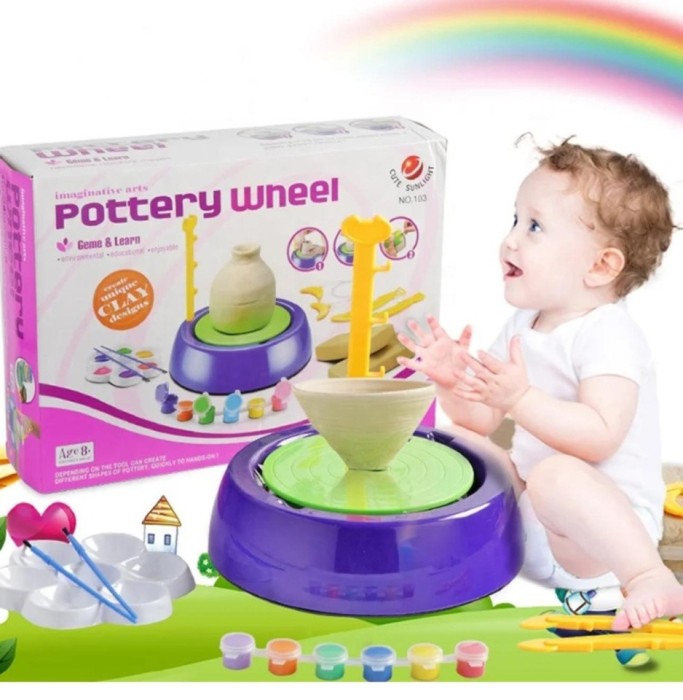 Roata olarului pentru copii, MT Malatec, 2 viteze, lut, vopsele colorate,