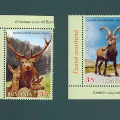 Emisiune comuna Romania - Spania 2012 Serie MNH Fauna montana Cerb Capra LP 1957