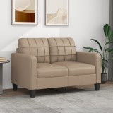 VidaXL Canapea cu 2 locuri, cappuccino, 120 cm, piele ecologică