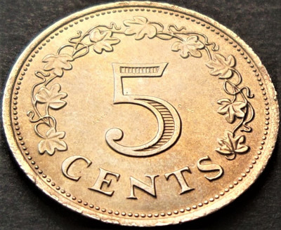 Moneda exotica 5 CENTI - MALTA, anul 1972 *cod 2495 B = UNC foto