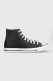 Cumpara ieftin Converse bocanci de piele Chuck Taylor All Star barbati, culoarea negru