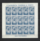 ROMANIA 1947 - C.G.M. - POSTA AERIANA, BLOC DE 15 VALORI, MNH - LP 210a, Nestampilat