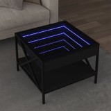 Gossi masuta de cafea cu led infinity, negru, 50x50x38 cm
