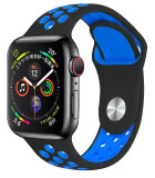 Ceas Smartwatch Techstar&reg; T55, 1.3 Inch IPS, Monitorizare Cardiaca, Tensiune, Sedentarism, Bluetooth 5.0, (2 Curele, Albastru + Negru) Albastru/Negru