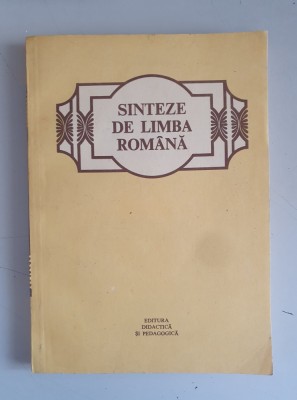 SINTEZE DE LIMBA ROMANA - Theodor Hristea - 1981 foto