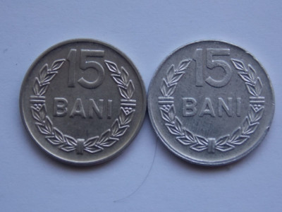 Lot 2 monede diferite 15 BANI ROMANIA-1966,1975 foto