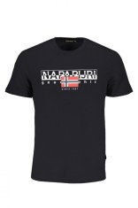 Napapijri Tricou S-Aylmer barbati, cu imprimeu cu text, Regular Fit, Negru, S foto