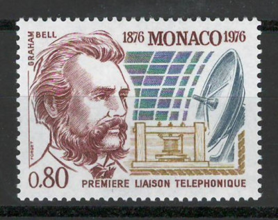 Monaco 1976 Mi 1221 MNH - Centenarul telefonului foto