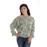 Bluza Dama, cu Maneca lunga tip Kimono, Verde - L