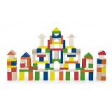 Cuburi de construit din lemn, colorate, 2.5 cm, 100 buc, Viga