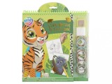 Carte cu activitati, Stampileaza si lipeste, Animale, Moxy