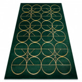 Exclusiv EMERALD covor 1010 glamour, stilat, cercuri sticla verde / aur, 120x170 cm