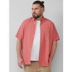 s.Oliver Big Sizes Camasa barbati big sizes, cu maneca scurta, buzunar la piept, Roz prafuit, 2XL