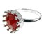 Inel argint reglabil coroana cu carneol fatetat 8 MM