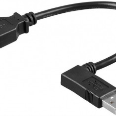 Cablu prelungitor USB 2.0 Hi-Speed A tata 90 stanga - A mama drept 0.3m Goobay