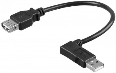 Cablu prelungitor USB 2.0 Hi-Speed A tata 90 stanga - A mama drept 0.3m Goobay foto