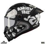 Cumpara ieftin Casca integrala pentru scuter - motocicleta Axxis Fenix Angry Face B2 negru mat &ndash; tip viziera: MT-V-31B &ndash; DKS429 XXL (63/64cm)