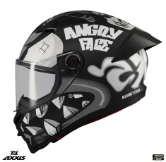 Casca integrala pentru scuter - motocicleta Axxis Fenix Angry Face B2 negru mat &ndash; tip viziera: MT-V-31B &ndash; DKS429 XL (61/62cm)