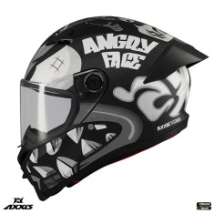 Casca integrala pentru scuter - motocicleta Axxis Fenix Angry Face B2 negru mat &ndash; tip viziera: MT-V-31B &ndash; DKS429 XL (61/62cm)