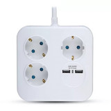 Prelungitor cubic 3x1.5mm 1.4m 4 cai 16a + 2 usb 2.1a