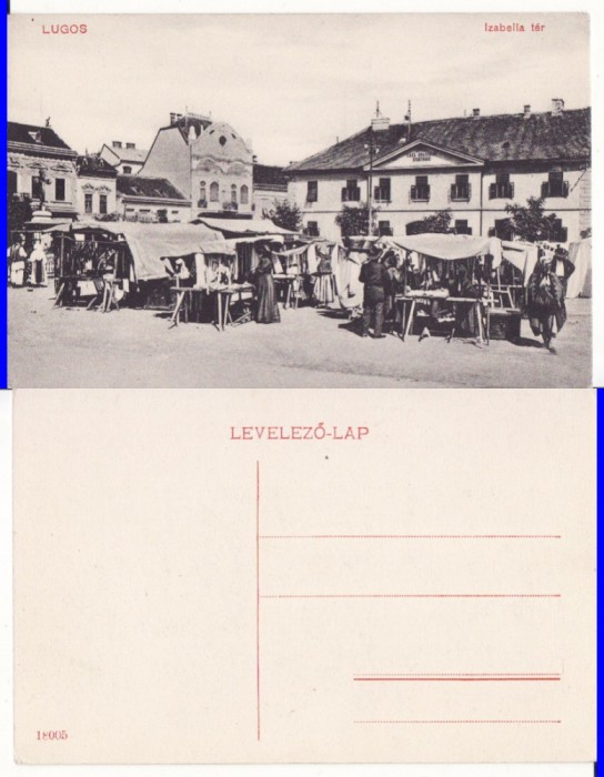 Lugos, Lugoj (Timis) -Piata- rara- animata