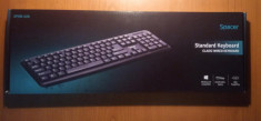 Tastatura Spacer cu fir QWERT neagra, design anti-deversare foto