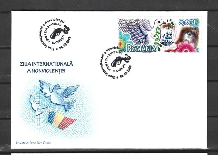 ROMANIA 2009 - ZIUA INTERNATIONALA A NONVIOLENTEI - FDC - LP 1847