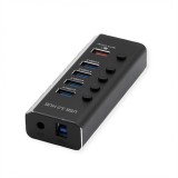 HUB USB 3.2 Gen1 la 5 x USB-A cu switch On/OFF, Roline 14.02.5058