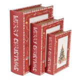 Cumpara ieftin Set 3 cutii tip Carte Craciun lemn multicolor (3) 27x22x7 / 22x17x6 / 17x12x4 cm