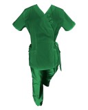 Costum Medical Pe Stil, Tip Kimono Verde Conex cu Elastan, Model Daria - M, XL