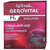 Crema antiage intens restructuranta de noapte H3 Evolution 45+, 50ml, Gerovital