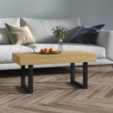 vidaXL Măsuță de cafea, maro deschis &amp; negru, 90x45x40 cm, MDF și fier