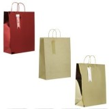 Pungi cadou de Craciun, Rosii si Aurii, Set 3 bucati, Hartie, cu Manere, CMCLASS