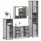 Set de mobilier de baie 4 piese Lemn stratificat gri Sonoma