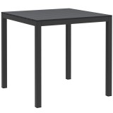 Outsunny Masă de grădină din aluminiu 73x73 cm, rezistentă la intemperii, masă bufet cu aspect de lemn, masă de camping pentru 4 persoane, Negru | Aos