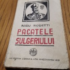 PACATELE SULGERULUI - Radu D. Rosetti - Iasi, editia II -a, 1924, 252 p.