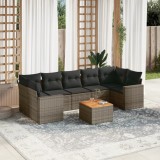 Gossi set canapele de gradina cu perne, 8 piese, gri, poliratan