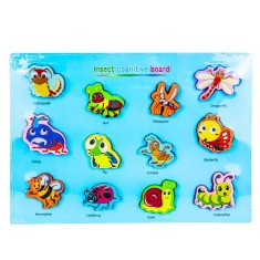 Puzzle Din Lemn, Incastru, Insecte 688-3 12 piese